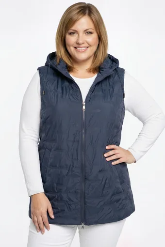 Tumesinine reljeefse mustriga vest