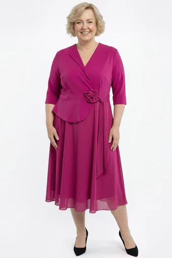 Fuksia kleit roosiga