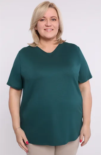 Kootud tumeroheline pluus