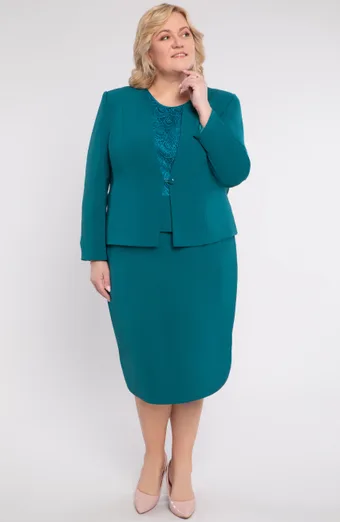 Kolmeosaline roheline peplum-ülikond