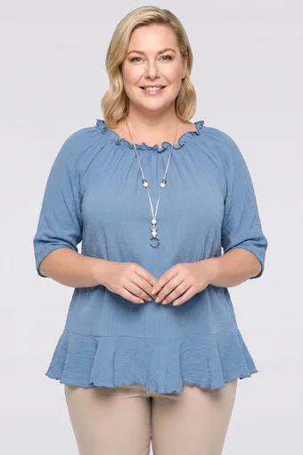 Sinine tuunika kaelakeega