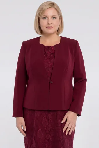 Burgundiapunane bleiser nööbiga