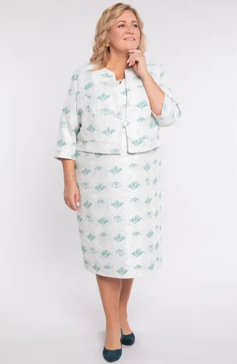 Elegantne rohelise mustriga ülikond