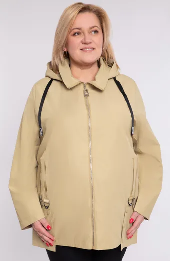 Kollane jakk läikiva lukuga