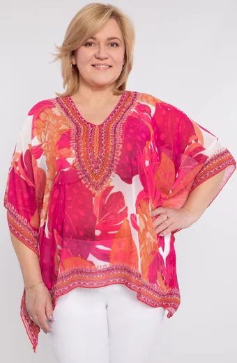 Roosa mustriga Poncho