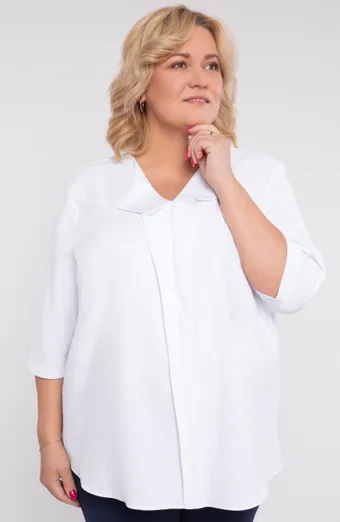 Linane lai pluus valges värvitoonis