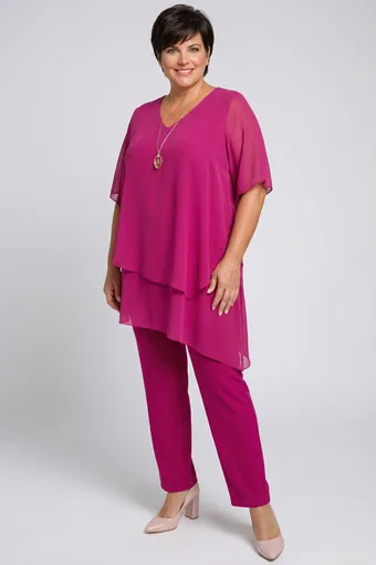 Fuksia komplekt kaelakeega
